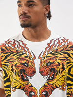 TRUE RELIGION Men White Graphic Print Relaxed Fit T Shirt