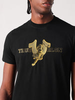 True Religion Men Black Solid Round Neck Tshirt