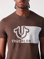 True Religion Men Brown Solid Round Neck Tshirt