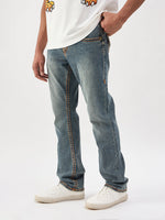 TRUE RELIGION Men Blue Super T Straight Fit Ricky Jeans