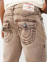 True Religion Brown Solid Straight Fit Stretchable Super T Ricky Jeans