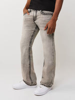 TRUE RELIGION Men Grey Billy Super T Straight Fit Jeans