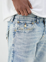 True Religion Men Blue Solid Straight Fit Big T Ricky Jeans