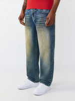 True Religion Men Blue Solid Baggy Big T Bobby Jeans