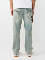 True Religion Men Blue Solid Straight Fit SN Ricky Jeans