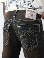 True Religion Brown Stretchable Ricky Super T Solid Men Jeans