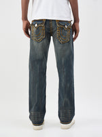 True Religion Men Dark Super T Blue Straight Fit Jeans