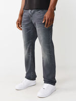 True Religion Black Solid Straight Fit Stretchable Super T Ricky Jeans