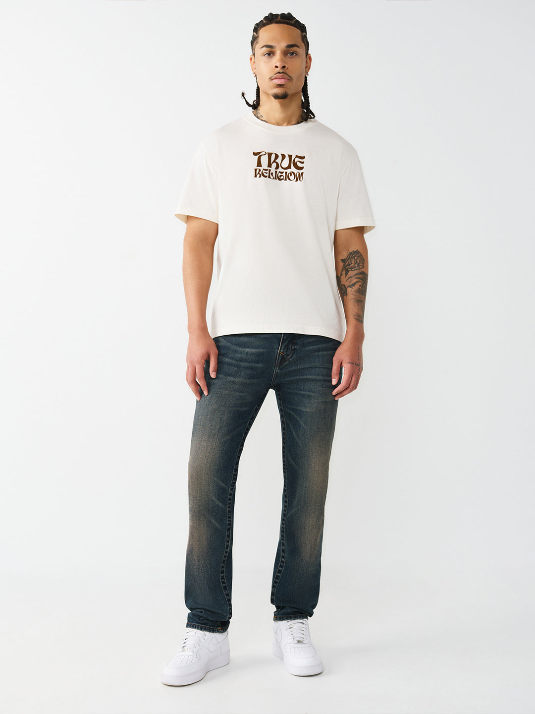 True Religion Men Blue Solid Skinny Fit SN Rocco Jeans