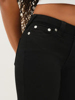 TRUE RELIGION Women Black Billie SN Straight Fit Jeans