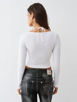 TRUE RELIGION Women White Skinny Fit Tank Top