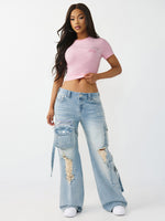 True Religion Women Pink Printed Regular Fit T-Shirt