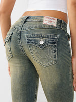 True Religion Women Blue Solid Bootcut Stretchable Big T Becca Jeans