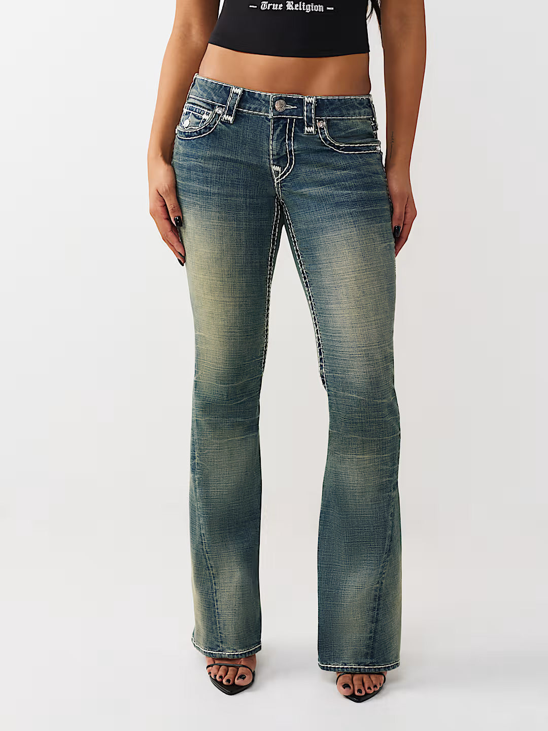 TRUE RELIGION Women Blue Joey Super T Jeans