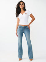 True Religion Women Blue Solid Bootcut Stretchable SN Becca Jeans