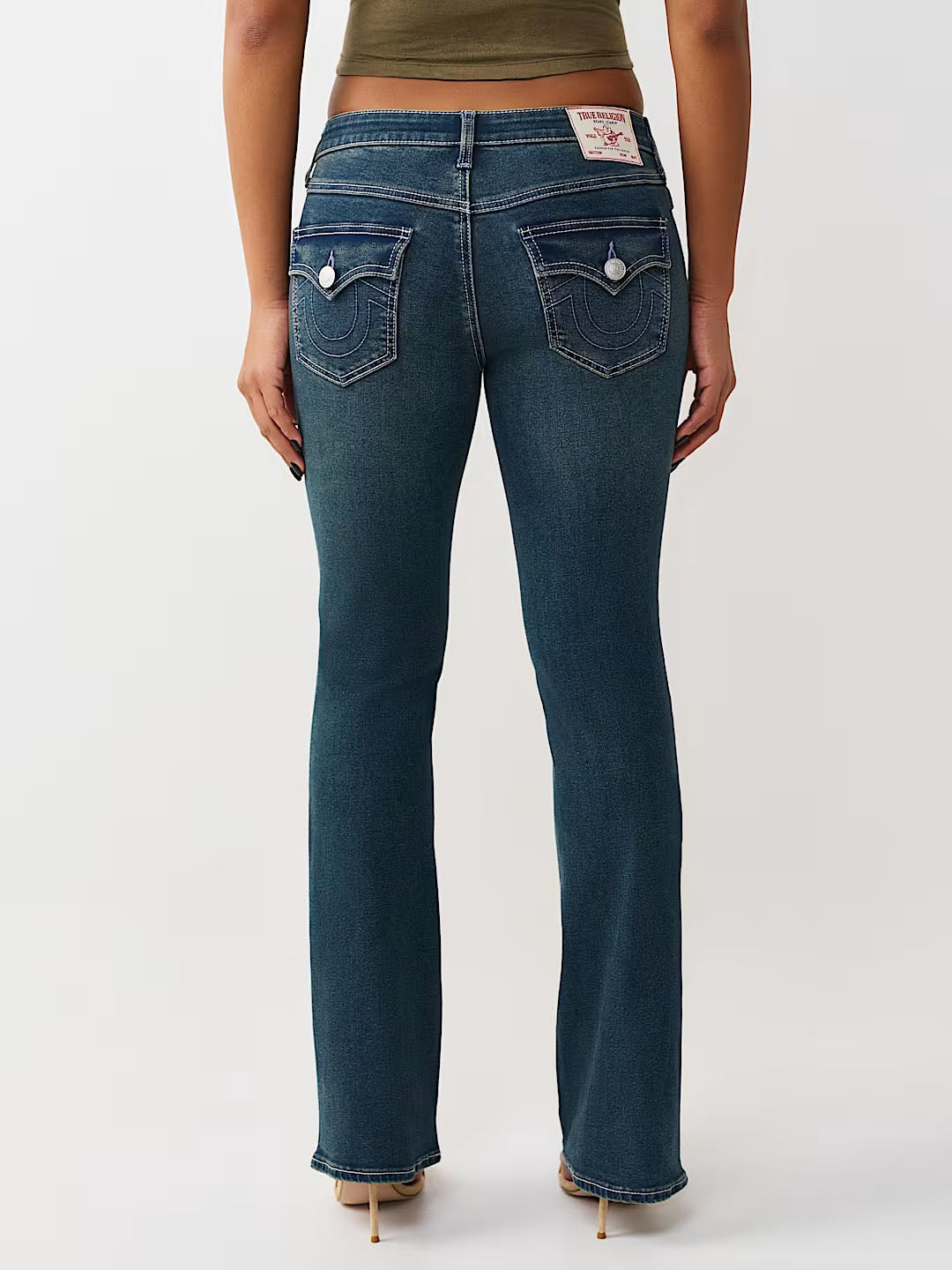 True Religion Women Blue Solid Bootcut Stretchable SN Becca Jeans