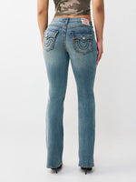 True Religion Women Blue Solid Bootcut Stretchable Big T Becca Jeans