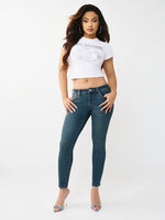 True Religion Women Blue Solid Super Skinny Stretchable SN Jennie Jeans
