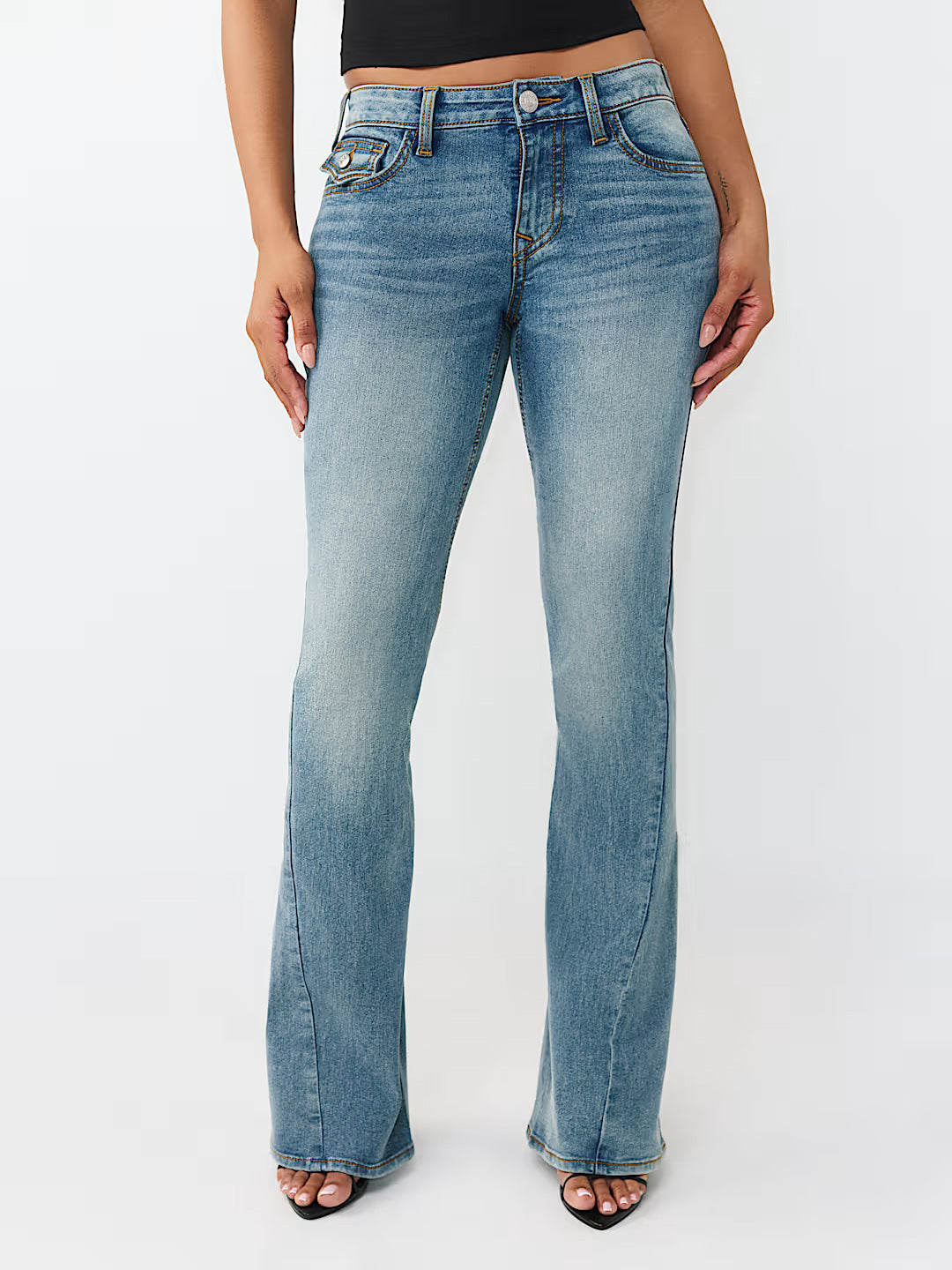 True Religion Women Blue Solid Flared Fit Stretchable SN Joey Jeans
