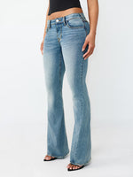 True Religion Women Blue Solid Flared Fit Stretchable SN Joey Jeans