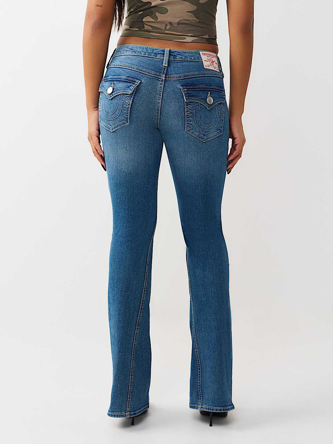 True Religion Women Blue Solid Flared Fit Stretchable SN Joey Jeans