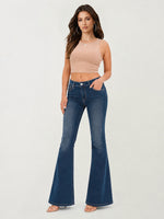 True Religion Women Blue Solid Flared Fit Stretchable Big T Joey Jeans