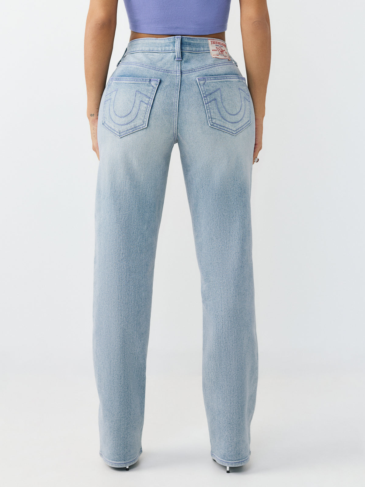 True Religion Women Blue Solid Straight Fit Stretchable SN Sarah Jeans