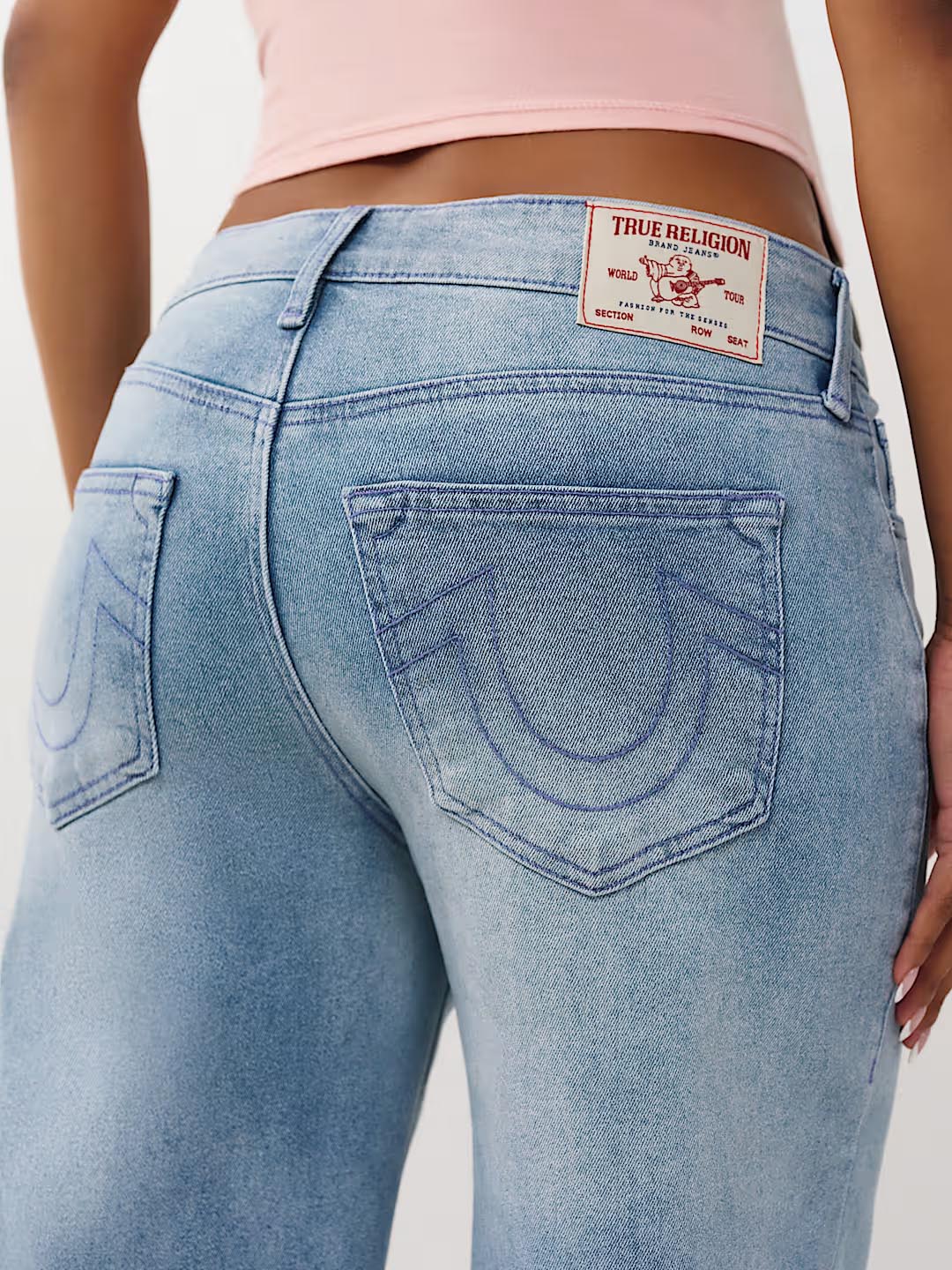 True Religion Women Blue Solid Wide Leg Fit Stretchable SN Bobby Jeans