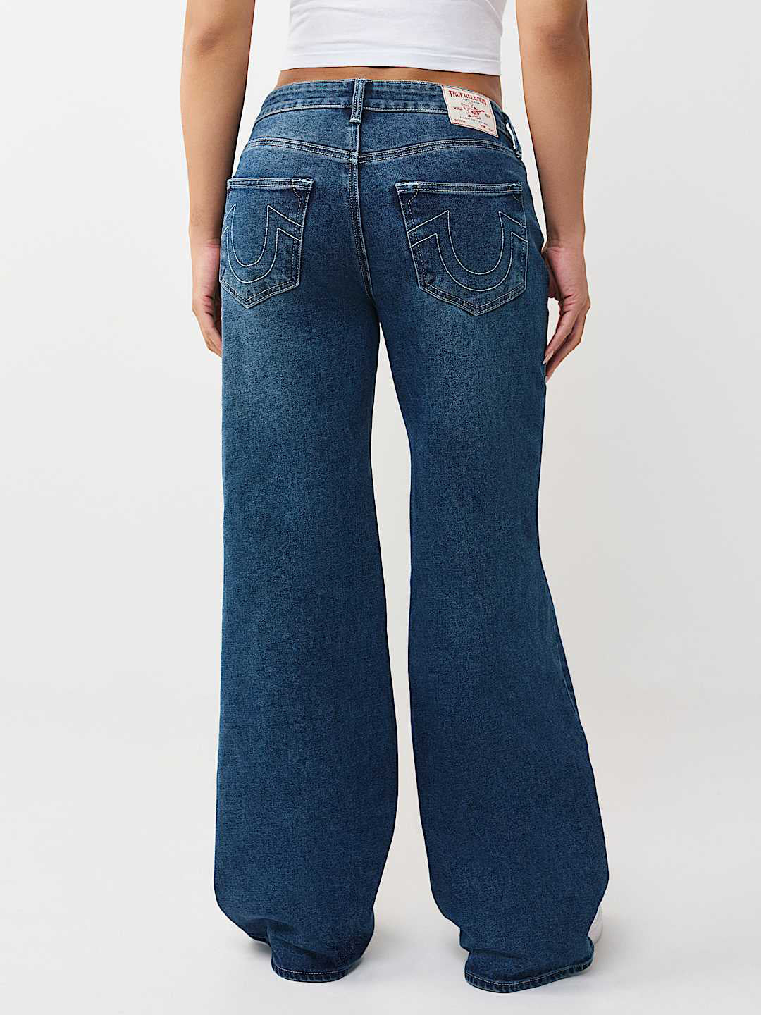 True Religion Women Blue Solid Wide Leg Fit Stretchable SN Bobby Jeans