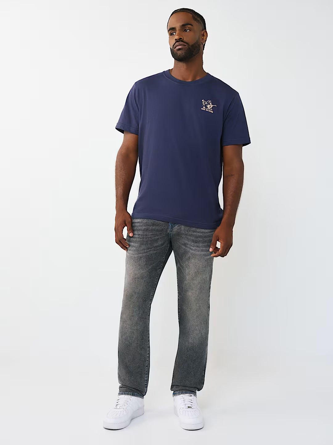 True Religion Grey Solid Slim Fit Stretchable SN Geno Jeans
