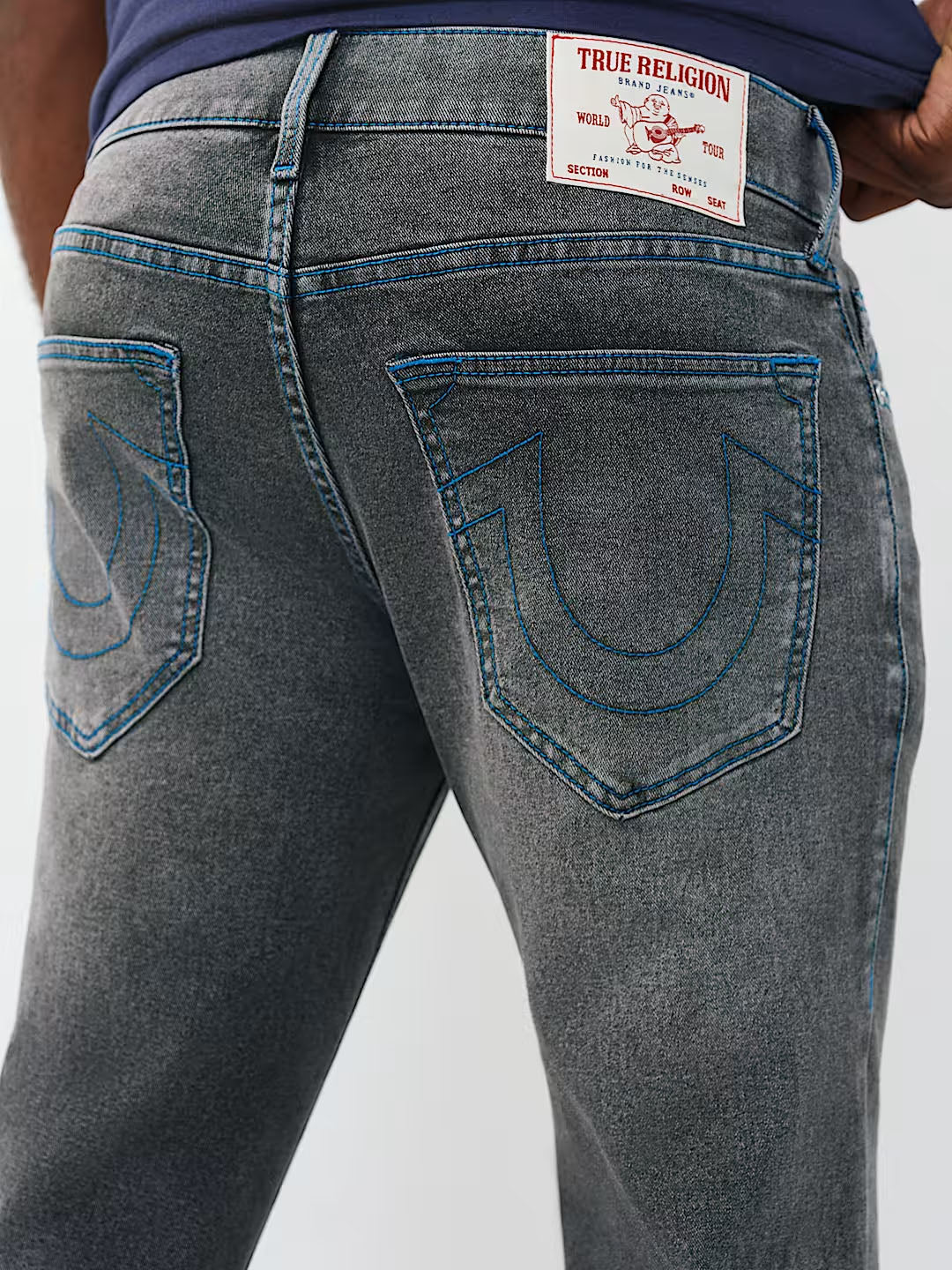 True Religion Grey Solid Slim Fit Stretchable SN Geno Jeans