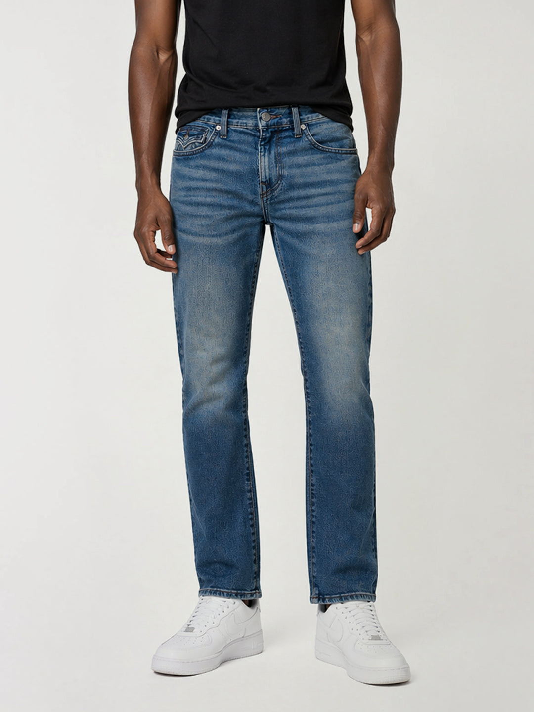 True Religion Men Blue Solid Slim Fit SN Geno Jeans