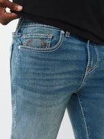 True Religion Men Blue Solid Slim Fit Stretchable Big T Geno Jeans