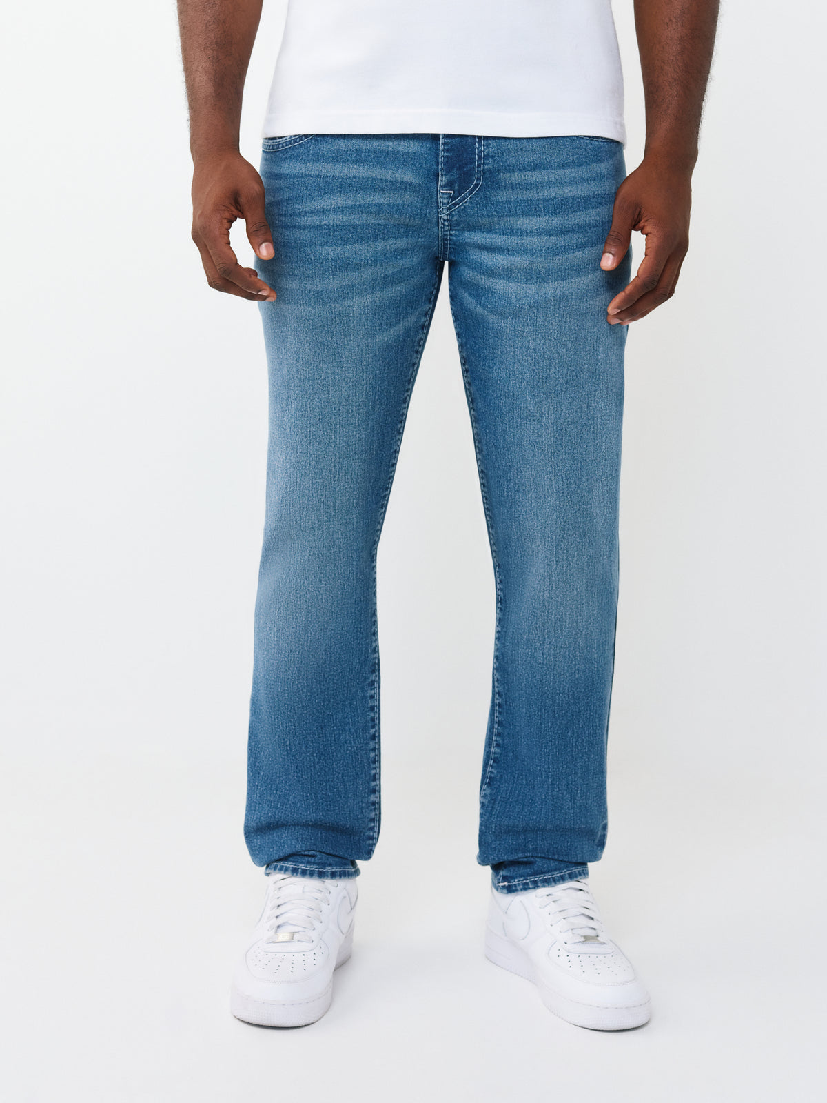 True Religion Men Blue Solid Slim Fit Stretchable Big T Geno Jeans