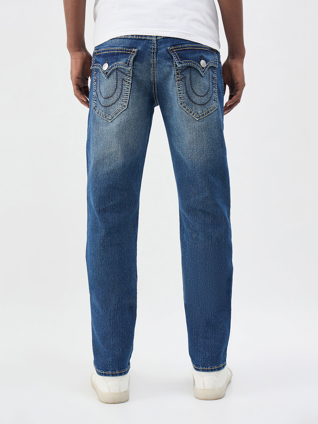 True Religion Men Blue Solid Slim Fit Big T Geno Jeans