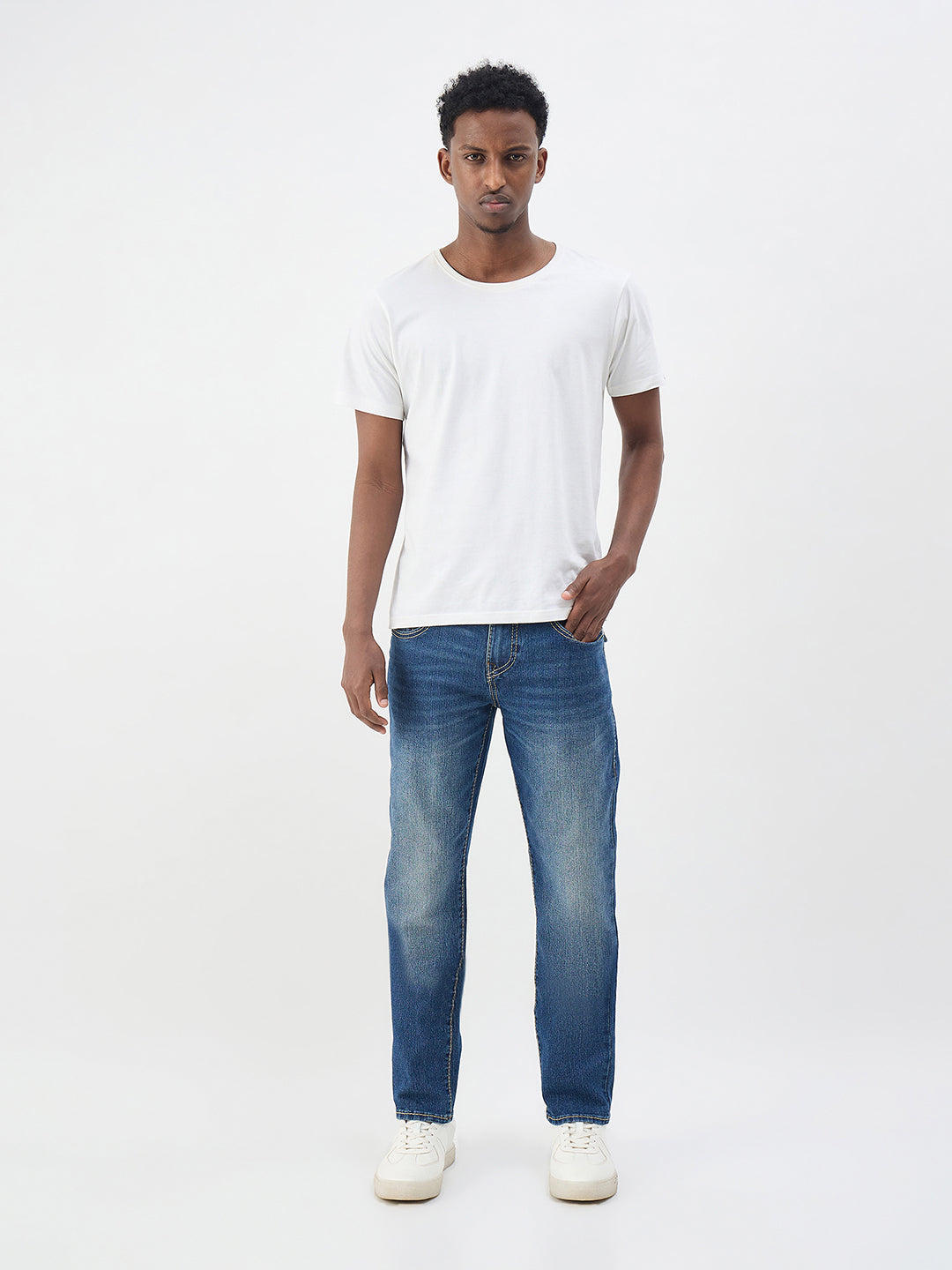 True Religion Men Blue Solid Slim Fit Big T Geno Jeans
