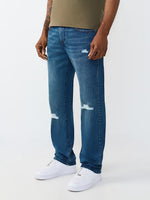 True Religion Blue Solid Straight Fit Stretchable SN Ricky Jeans