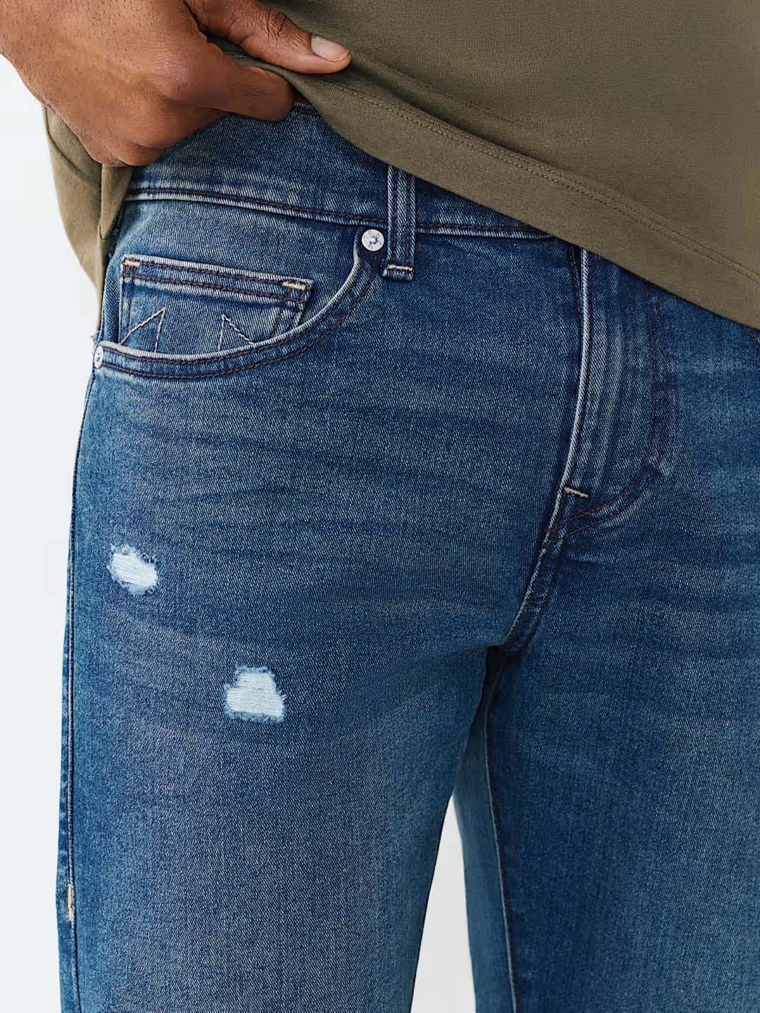 True Religion Blue Solid Straight Fit Stretchable SN Ricky Jeans