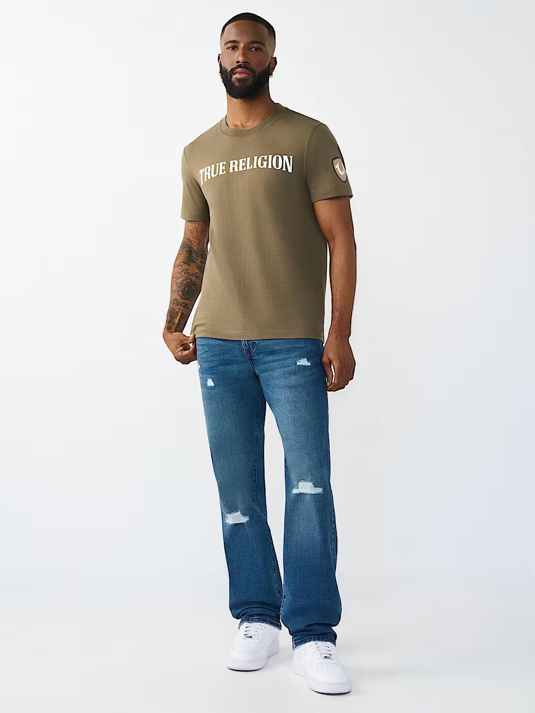 True Religion Blue Solid Straight Fit Stretchable SN Ricky Jeans