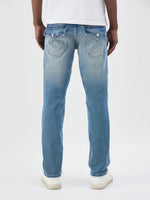 True Religion Men Blue Solid Straight Fit SN Ricky Jeans