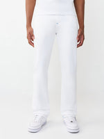 True Religion White Solid Straight Fit Stretchable SN Ricky Jeans