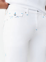 True Religion White Solid Straight Fit Stretchable SN Ricky Jeans
