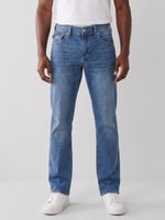 True Religion Men Blue Solid Straight Fit Big T Ricky Jeans