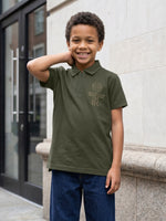 True Religion Boys Green Solid Regular Fit Polo T-Shirt