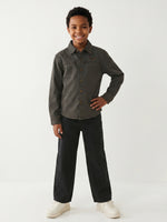 True Religion Boys Green Solid Regular Fit Pure Cotton Shirt