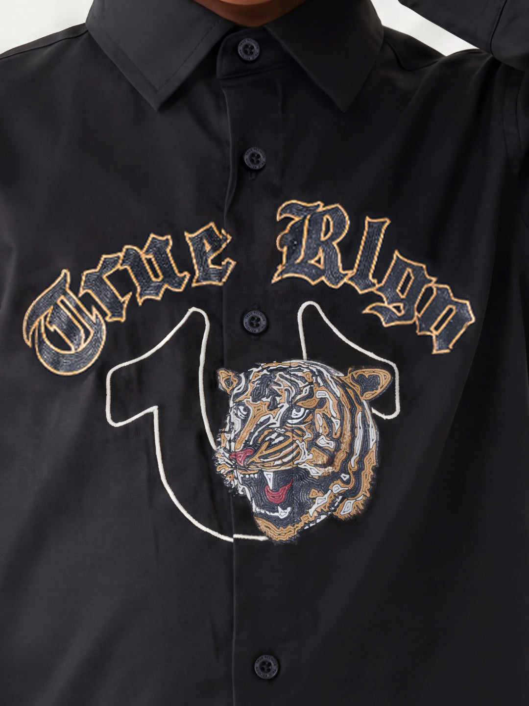 True Religion Boys Black Solid Regular Fit Shirt
