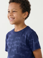 True Religion Boys Blue Printed Regular Fit Pure Cotton T-Shirt