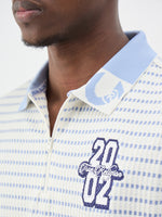 True Religion Men White Woven Design Regular Fit Polo T-Shirt