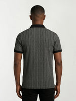 True Religion Men Black Abstract Regular Fit Polo T-Shirt