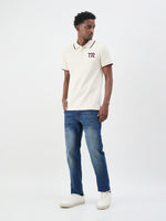 True Religion Men Cream Solid Regular Fit Polo T-Shirt